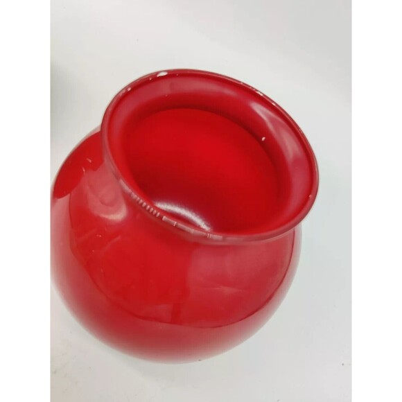 Vintage Red Ruby Ball Vase Jar Decorative Decor Glass Mexico 4"   Round Pretty - Picture 6 of 10